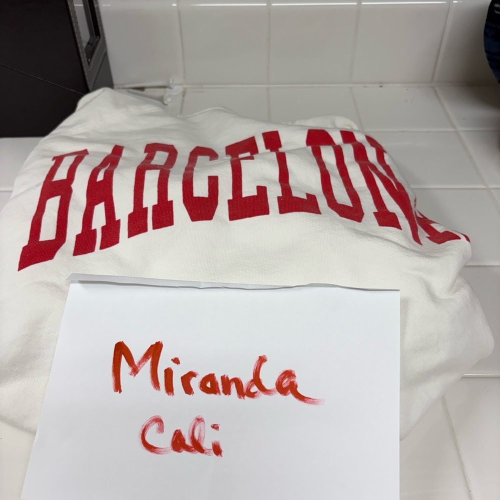 Barcelona White Sweatshirt